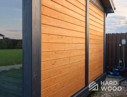 Серая беседка для дачи из дерева №101 - фото 2300